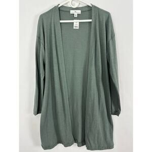 Karen Neuburger Size Small Trellis Green Open Front Longline Cardigan‎ Lagenlook